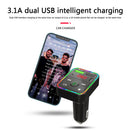 F2 Car Bluetooth 5.0 FM Transmitter LED Backlit Handsfree MP3 Player USB Charger