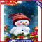 Xmas Snowman Oil Paint By Numbers Canvas Set Drawing DIY Coloring Picture Kits