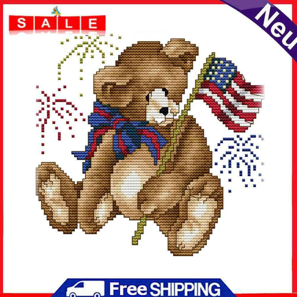 14CT Stamped Decor Cross Stitch Kit DIY Printed Canvas Embroidery Set Needlework