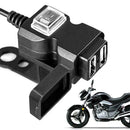 Dual Waterproof USB Port Motorcycle Charger Socket Adapter Black Motorbike B5P8