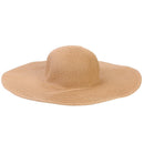 Straw Cap Elegant Large Brim Women Beach Solid Color Visor Hat Foldable Sun C
