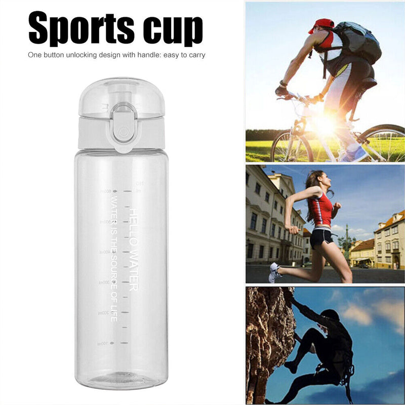 780ml Water Bottle for Drinking Portable Sport Cup Kitchen Tools (White)