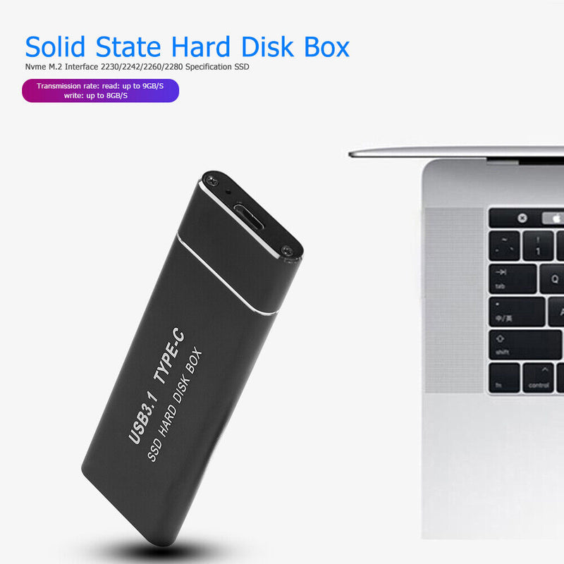 M.2 NVME PCIe to USB3.1 GEN2 M Key SSD Enclosure (USB C-USB A+USB C-USB C)