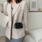 Pure Color Leather Mini Shoulder Bags Women Chain Messenger Bags (Black)