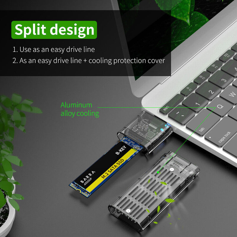 High Speed USB3.0 Gen1 5Gbps Mobile Hard Disk Case for B Key M.2 SSD Enclosure
