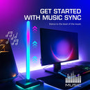 2pcs RGB LED Rhythm Strip Light Kits Voice-Activated Decor Music Lamp Bar Newly