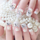 500pcs Glitter Shimmer Sharp Tip Nail Art Rhinestones Manicure Charm (White