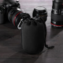 Waterproof Soft Neoprene Camera Lens Pouch Drawstring Protector Case (M)
