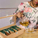 Wood Bamboo Tea Bag Box Storage Organizer Holder Sorter U 5 K Compartments Q4X0