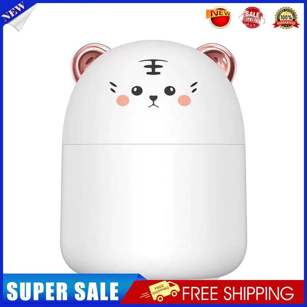 Air Humidifier Cute Tiger Aroma Diffuser with Night Light Cool Mist (White)