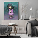 Listen Music Girl Frameless DIY Oil Paint by Numbers Kit Picture Wall Art