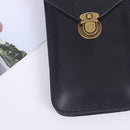Men Canvas Mobile Phone Bags Double-layer Zipper Fanny Pack (Black)