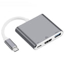 3 in 1 Type-C HUB Converter Metal USB3.0 USB C PD 4K HDMI-compatible Adapte