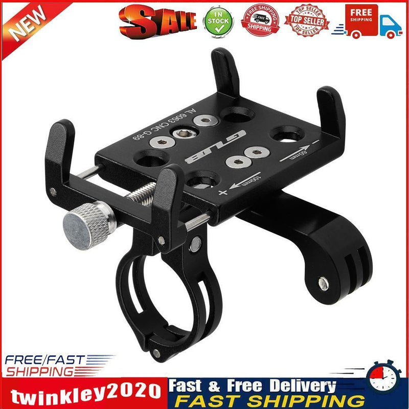 Bicycle Scooter Phone Holder Aluminum Motorcycle Camera Stand Rack (Black) Newly