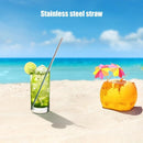 5pcs Stainless Steel Reusable Drinking Straw Set with Cleaner Brush Kitchen T