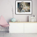Partial Cross Stitch Handcraft 14CT Counted Tiger Needlework DIY Home Ornament