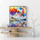Hot Air Balloons Oil Paint By Numbers DIY Handpainted on Canvas Wall Picture Kit