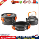 Ultra-Light Outdoor Camping Cookware Water Kettle Pan Set Alumina (Orange) Newly