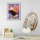 5D DIY Flag Eagle Full Square Drill Mosaic Diamond Painting Rhinestone Art Cr