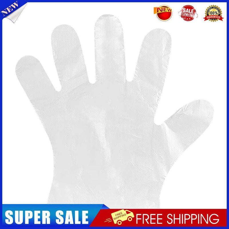 100pcs Transparent Disposable PE Sanitary Gloves for Restaurant Kitchen BBQ