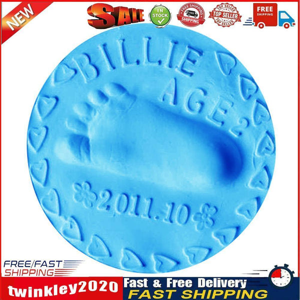 20g Baby Care Hand Foot Inkpad Soft Clay Washless Footprint Mud (Blue) Newly