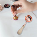 Sealing Wax Solid Wood Spoon Retro DIY Craft Stamps Making Tool (Apricot) Newly