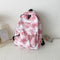 #A Casual Tie Dye Backpack Women Multi-layer Pockets Girl Knapsack Soft for Sh