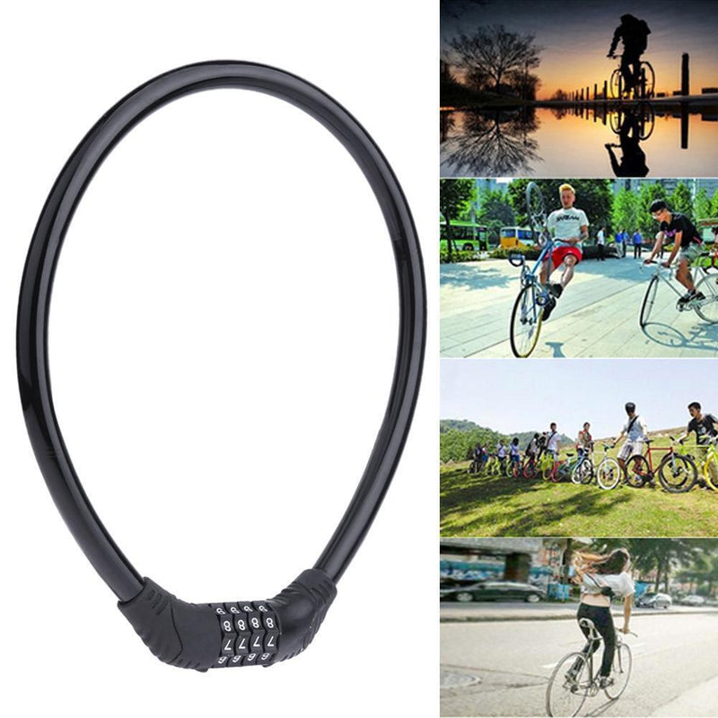 4 Digit Password Bicycle Lock Code Anti-Theft Locks Electric Cable Bike