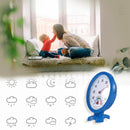 Round Clock Shaped Indoor Outdoor Hygrometer Humidity Thermometer (Blue) Newly