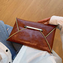 Fashion Leather Solid Color Envelope Bag Day Clutch Women Small Handbags Purse