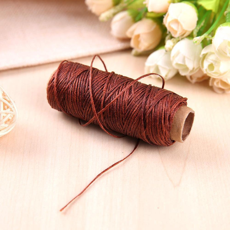 150D 50m Wear Resistant Wax Thread DIY Leather Purse Sewing Line(Coffee)