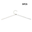 5pcs Clothes Foldable Hanger Anti-skid Home Travel Portable Supply (White) Newly