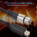 USB Male to 3-Pin XLR Female Audio Cable for Microphone Instrument Recordin
