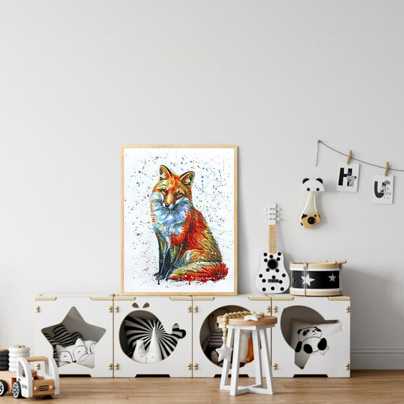 DIY 5D Diamond Painting Full Round Mosaic Fox Handmade Picture Art Home Decor