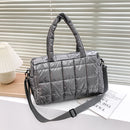 Fashion Lattice Quilted Nylon Crossbody Bag Women Casual Large Capacity Handbag
