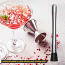 Stainless Steel Ice Crusher Wine Mixing Stick Cocktail Muddler Shaker Bar T