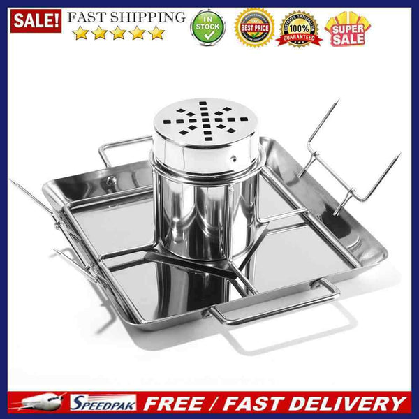 Stainless Steel BBQ Chicken Roaster Tray Oven Roasting Pan Barbecue Grill R