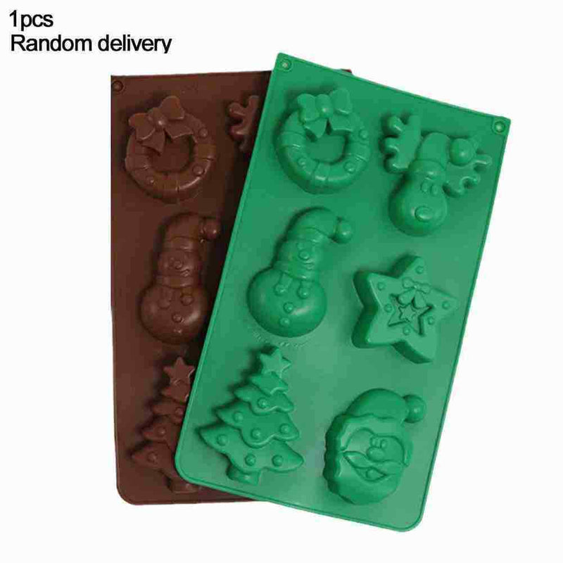 Baking Silicone Mold Christmas 6 With Elk Christmas Snowman Tree P9Q9