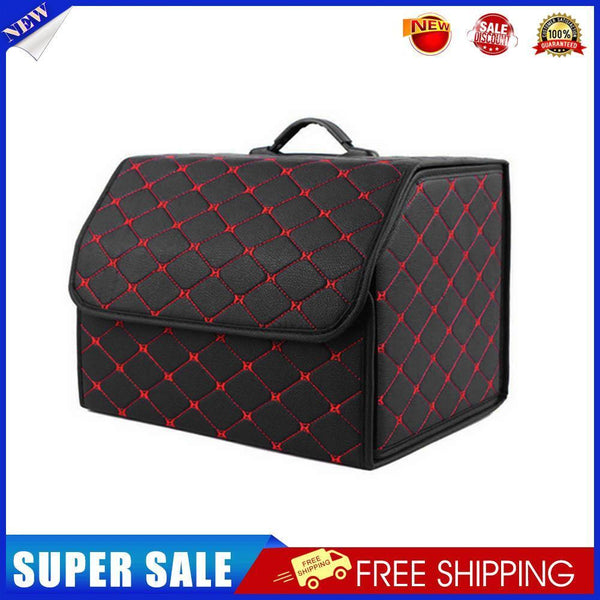 Car Trunk Organizer Auto Multiuse Tools Storage Bag (Medium Black+Red Line)