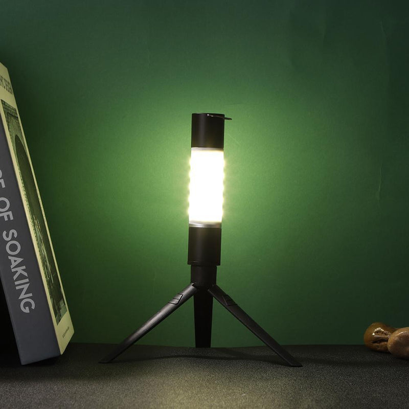 Camping LED Telescopic Flashlight with Tripod Nuts Rechargeable Torch (A)