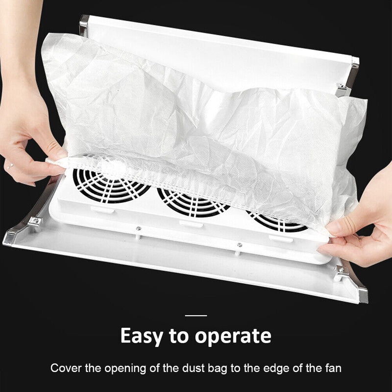 10pcs Manicure Vacuum Cleaner Collector Nail Dust Bag for 3 Fans Suction Ma