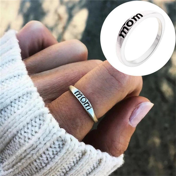 Elegant Wedding Love Women Family Mom Letter Ring Mother's Day Gift Jewelry