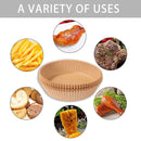 100pcs Air Fryer Disposable Paper Liner Non-Stick Steamer BBQ Mats (Brown) Newly