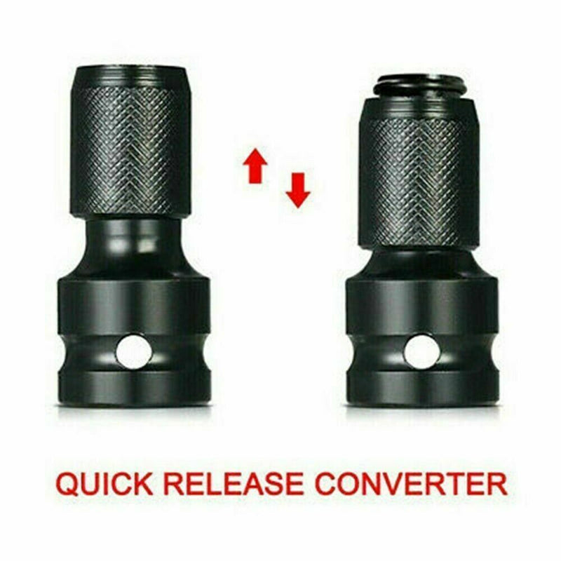 Wrench 1/2inch Drive to 1/4inch Change Socket Adapter Hex Drill Chuck Converter