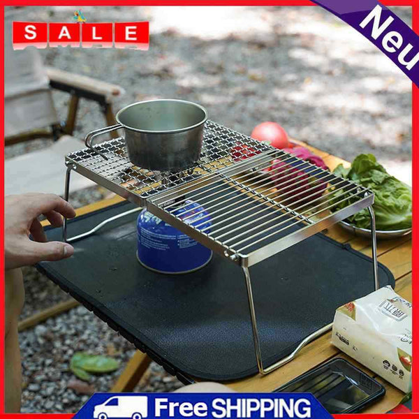 Stainless Steel Camping Stove Stand Portable Grill Table Desk for Cooking Picnic