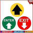 3pcs Floor Stickers ENTER EXIT Arrow Graphics Anti Slip Warning Decals 11inch