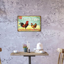 Retro Letter Chicken Metal Plate Painting for Bar Pub Tin Plaques Wall Sign
