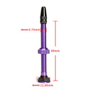 60mm Aluminum Tubeless Presta Valve Stem for Mountain Road Bike (Purple)