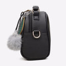 Women Messenger Handbag Shoulder Bag PU Leather Satchel Sling Bag/Black