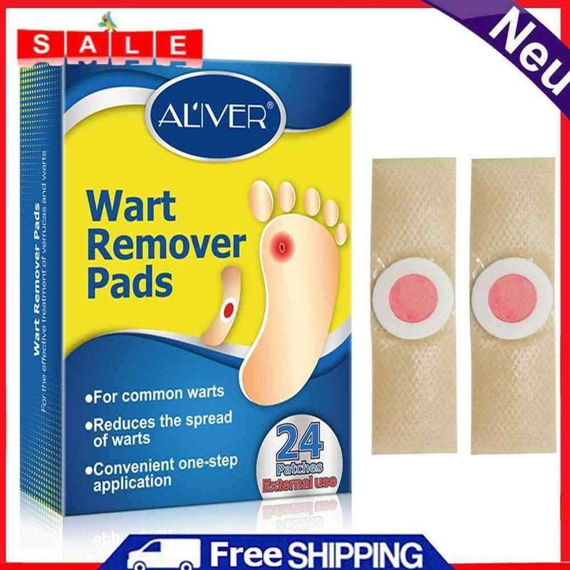 24pcs Feet Warts Remover Pads Plantar Calluses Corn Stickers Foot Care Plaster
